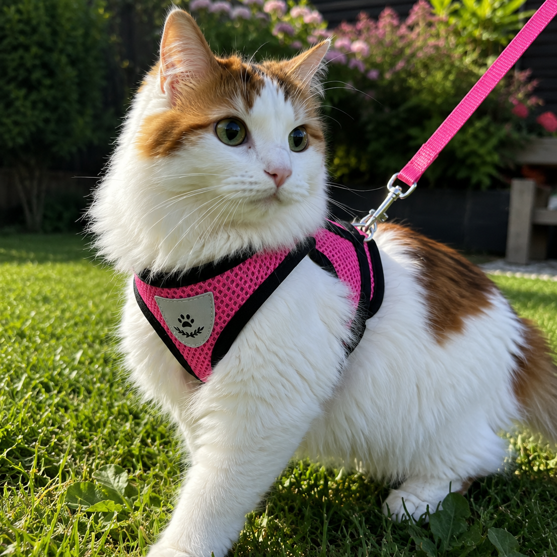 Arnés Ajustable con Correa para Perros y Gatos | Transpirable y Reflectante