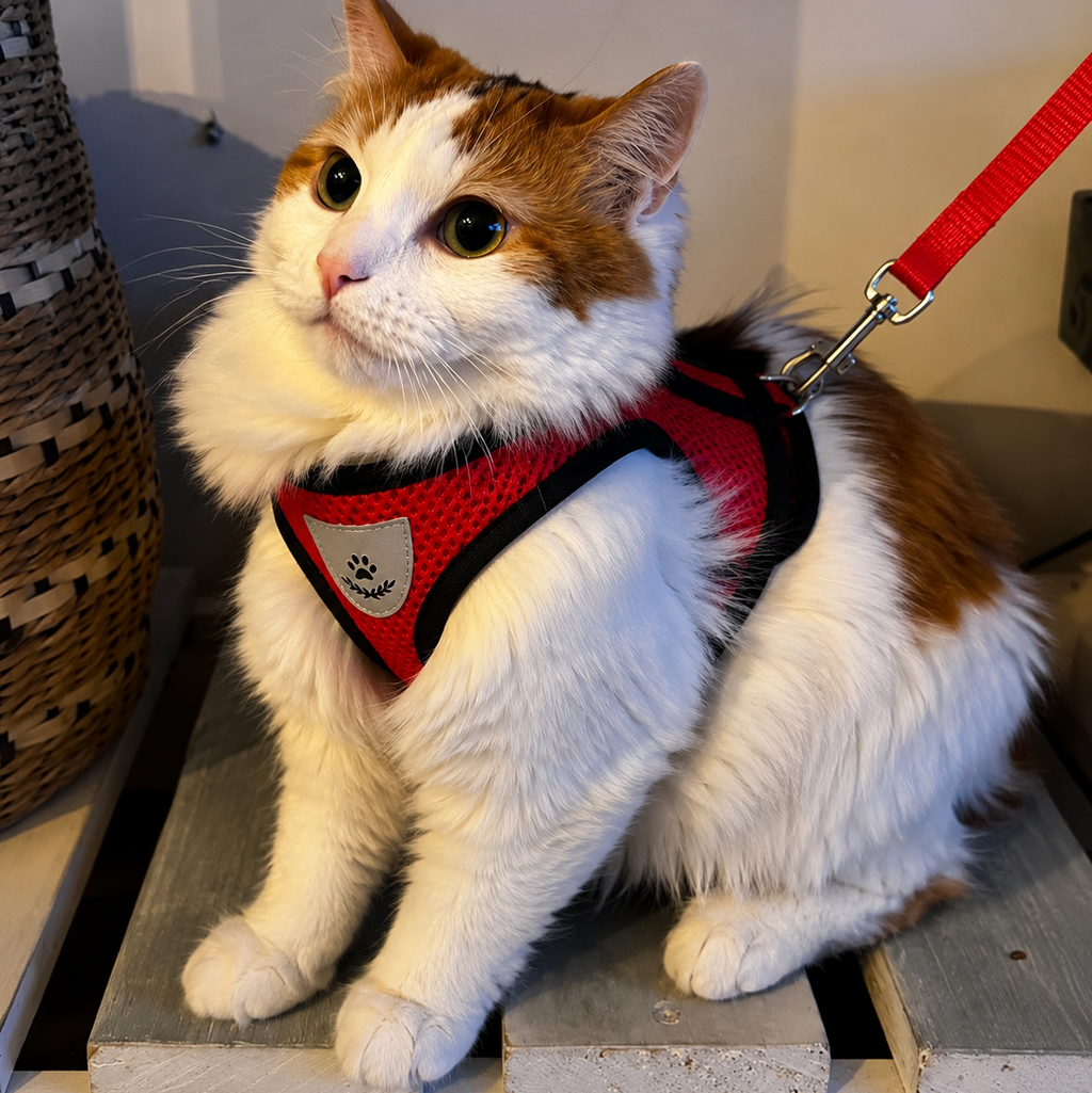 Arnés Ajustable con Correa para Perros y Gatos | Transpirable y Reflectante